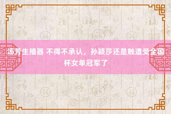 汤芳生殖器 不得不承认，孙颖莎还是触遭受全国杯女单冠军了