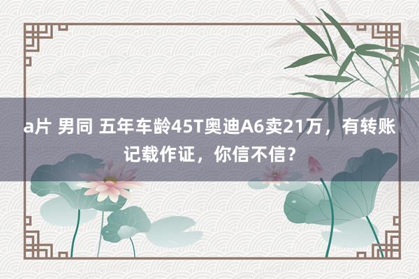 a片 男同 五年车龄45T奥迪A6卖21万，有转账记载作证，你信不信？