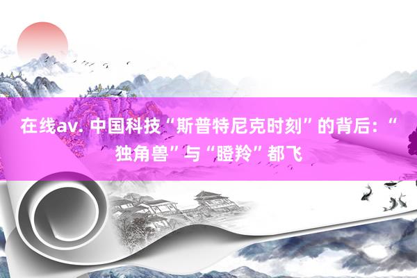 在线av. 中国科技“斯普特尼克时刻”的背后: “独角兽”与“瞪羚”都飞