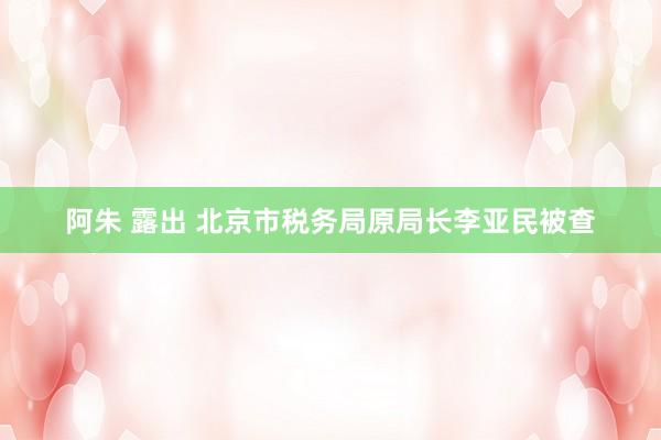 阿朱 露出 北京市税务局原局长李亚民被查