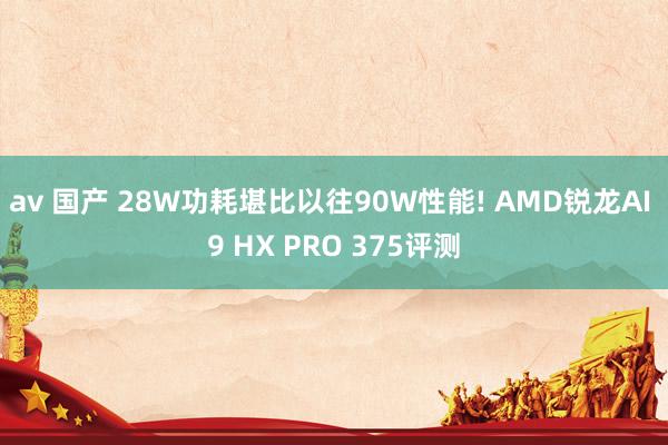 av 国产 28W功耗堪比以往90W性能! AMD锐龙AI 9 HX PRO 375评测