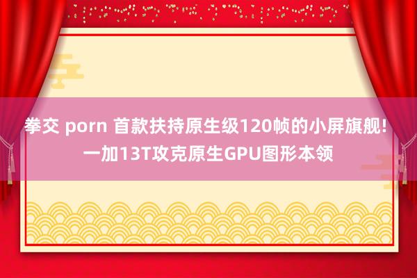 拳交 porn 首款扶持原生级120帧的小屏旗舰! 一加13T攻克原生GPU图形本领
