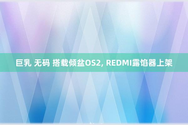 巨乳 无码 搭载倾盆OS2, REDMI露馅器上架