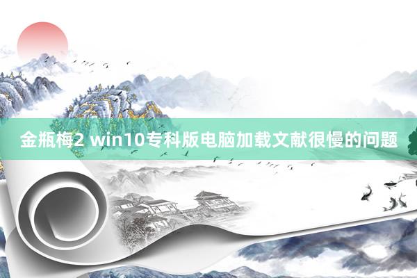 金瓶梅2 win10专科版电脑加载文献很慢的问题