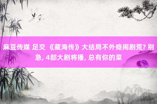 麻豆传媒 足交 《藏海传》大结局不外瘾闹剧荒? 别急, 4部大剧将播, 总有你的菜