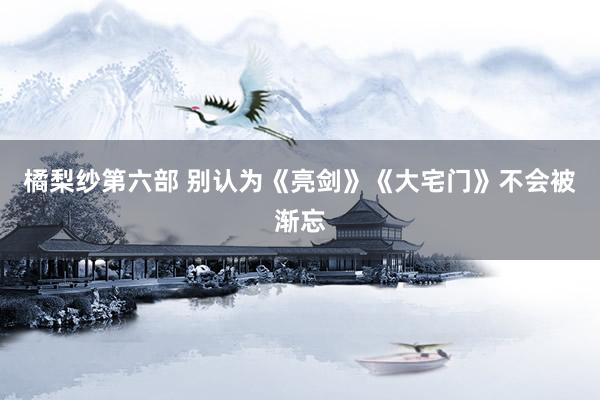 橘梨纱第六部 别认为《亮剑》《大宅门》不会被渐忘