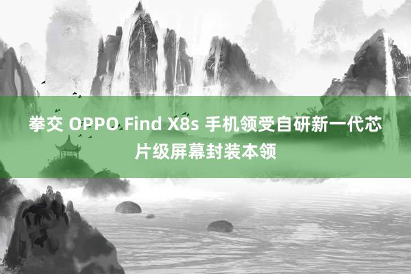 拳交 OPPO Find X8s 手机领受自研新一代芯片级屏幕封装本领