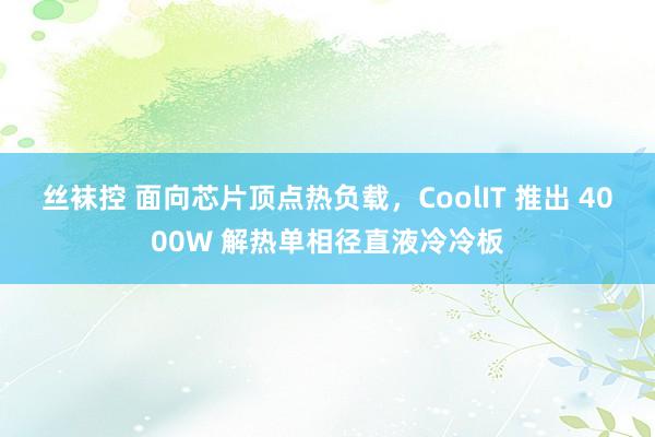 丝袜控 面向芯片顶点热负载，CoolIT 推出 4000W 解热单相径直液冷冷板